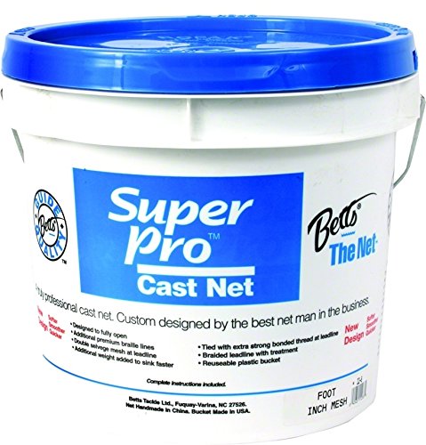 Betts 21-8 Super Pro Mono Cast Net 8' 3/8 Mesh 1.3Lb Lead Per Ft, Bucket #TOP30