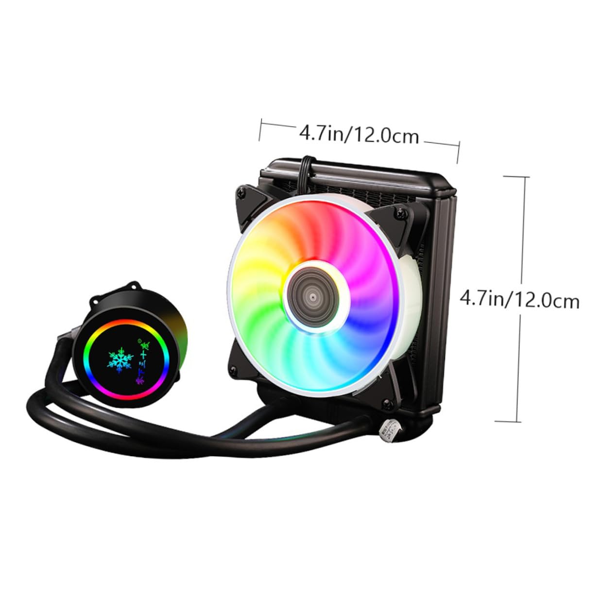 CPU Liquid Cooler Radiator 120mm Argb Water Cooling System for Gaming Pc, Silent Pump and Fan, Compatible Desktop Computers, Efficient Heat Dissipation