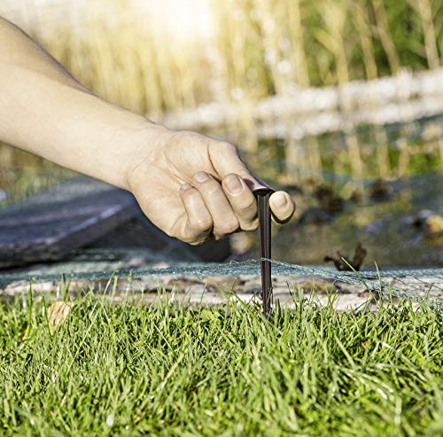 Windhager Laubschutznetz, Abdecknetz, Gartenschutz, zum Schutz von Teichen und Wasserbehältern, inkl. 10 Netzhaltern, grün, 3 x 2 m