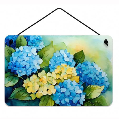 Caroline's Treasures DAC1578DS812 Hydrangeas in Watercolor Wall or Door Hanging Prints Aluminum Metal Sign Kitchen Wall Bar Bathroom Plaque Home Decor, 8x12, Multicolor