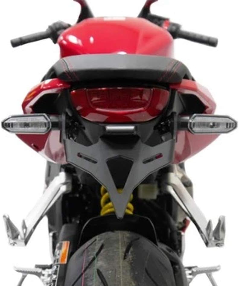 Evotech Performance Tail Tidy installed on motorcycle, direct rear view