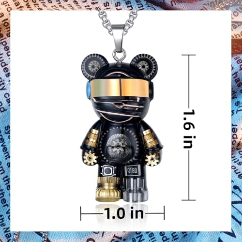 Unique Bear Necklace - Handcrafted Original Design Pendant - Perfect Steampunk Jewelry Gift for Men & Women in Elegant Box3