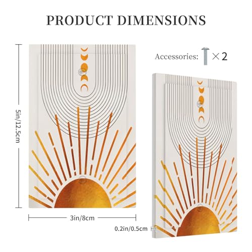 Decorative Light Switch Plate Covers Bohemian Gold Sun Moon Phase Arch 1 Gang No Device Single Blank Outlet Covers Wall Plate Light Switch Cover Plate for Bedroom Home Decor