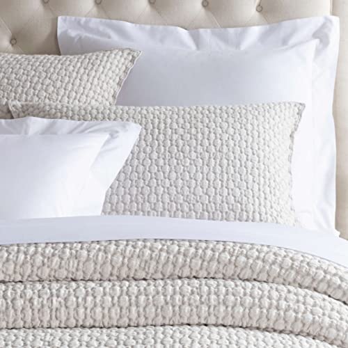 Pine Cone Hill Lodi Sand Matelasse Pillow Sham, Dutch Euro Size, Neutral Solid Pattern