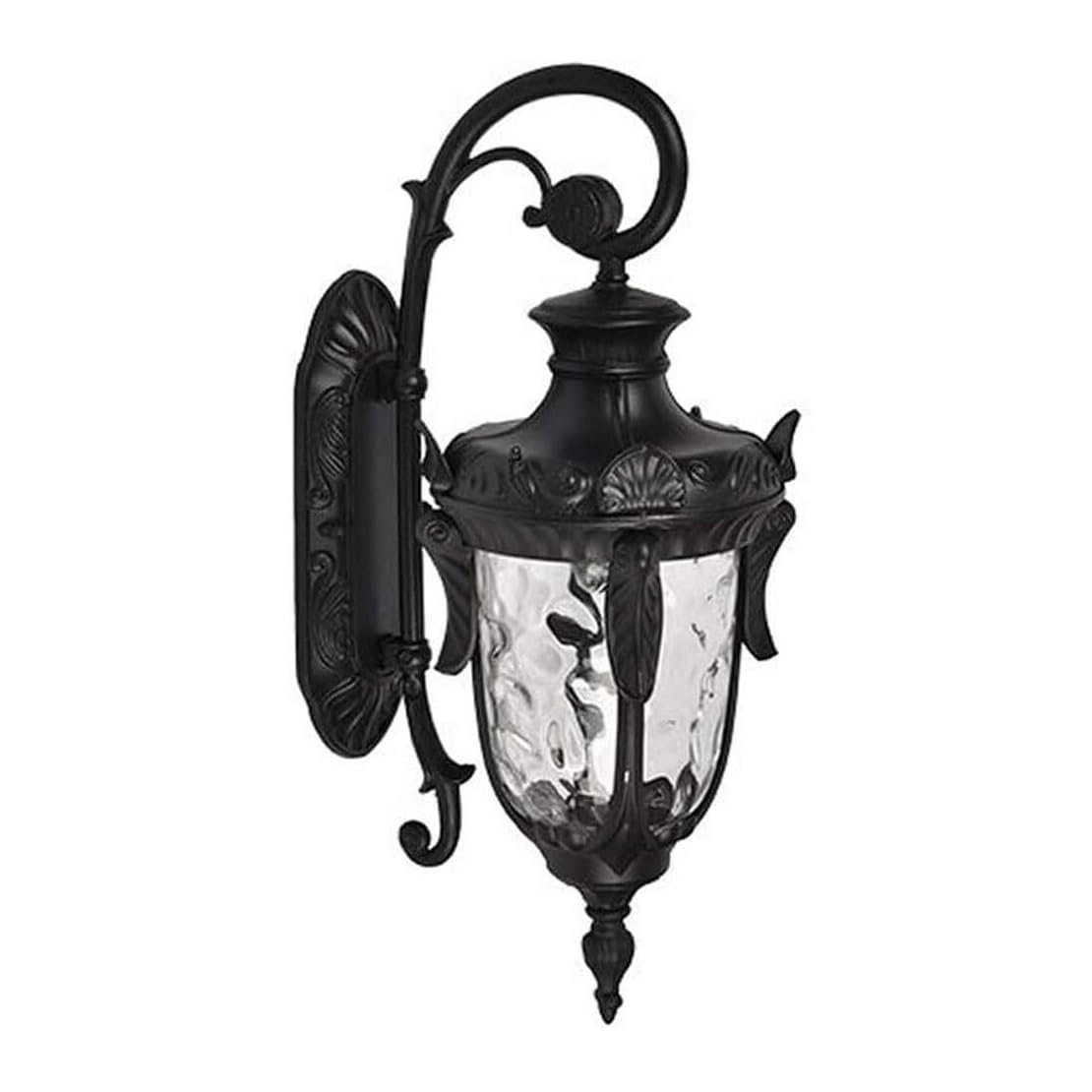 CVdrtyED Outdoor Wall Lights European Retro Outdoor Wall Sconce Aluminum Outside Lamp Glass Waterproof Exterior Light Villa Garden Durable Porch(Black,27 * 51cm)