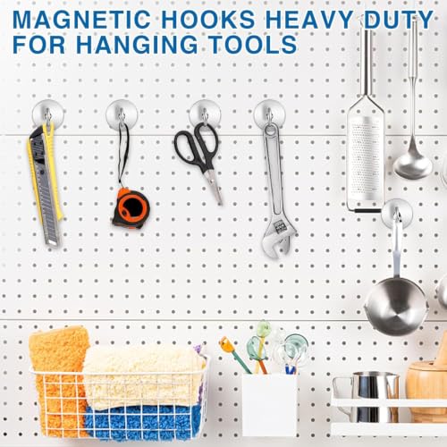Image of LOVIMAG Magnetic Hooks, Cruise Essentials 2026, 25 Pack-170LBS | Heavy Duty Strong Magnet Hook for Cruise Cabin, Refrigerator Fridge, Ship, Classroom, Kitchen Grills, Silver