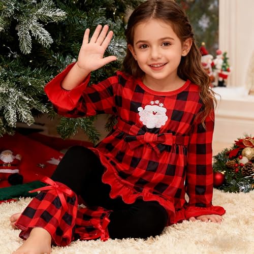 Image of Axumity Kid Girl Clothes Ruffle Sleeve Top Floral Allover Pants 3-9 Years Fall Outfit Set