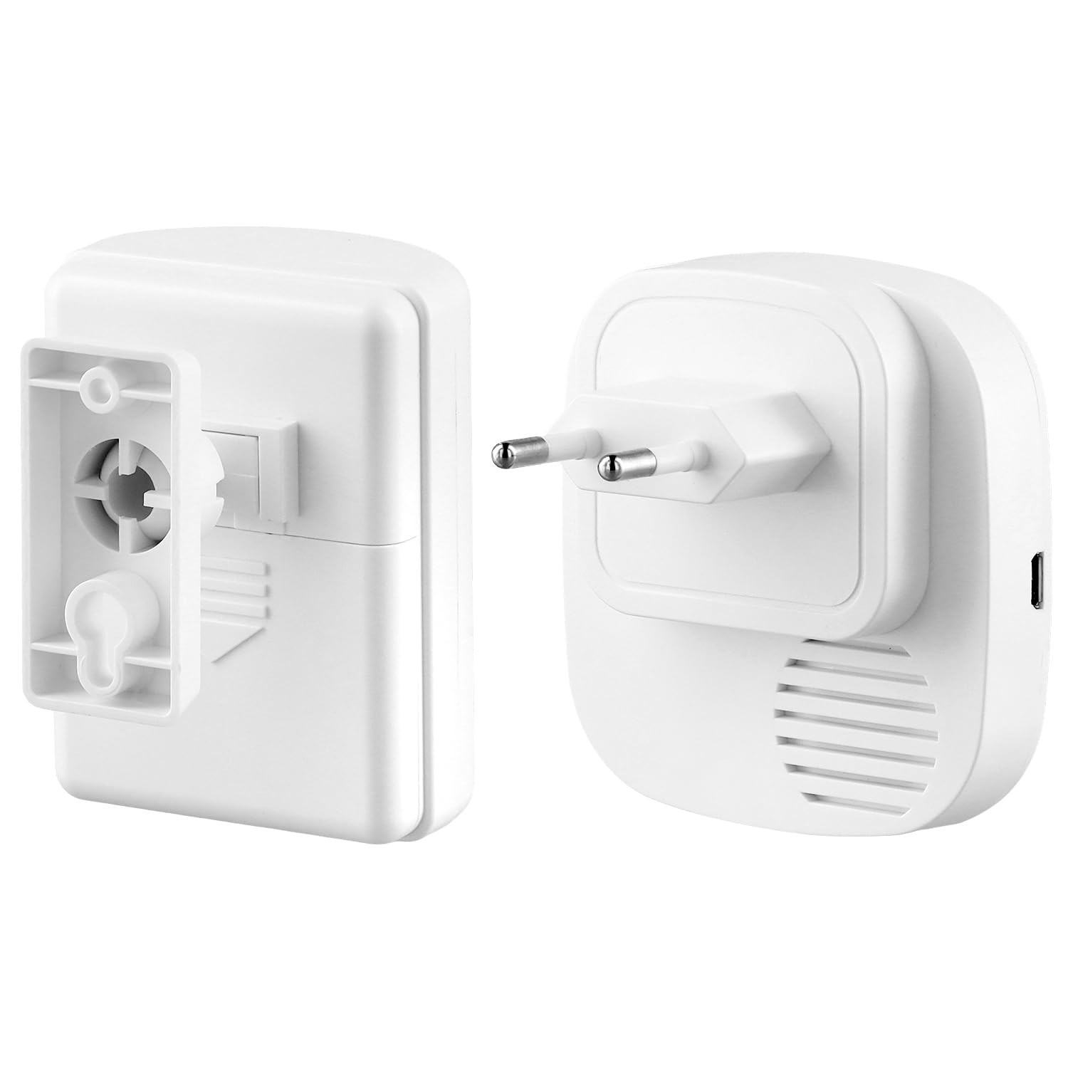 QWORK® Detector de Presencia para Tienda, Timbre Inalámbrico con 1 Receptor Electrónico y 1 Detector de Sensor de Movimiento PIR, 38 Tonos, 3 Niveles de Volumen, Rango 70m