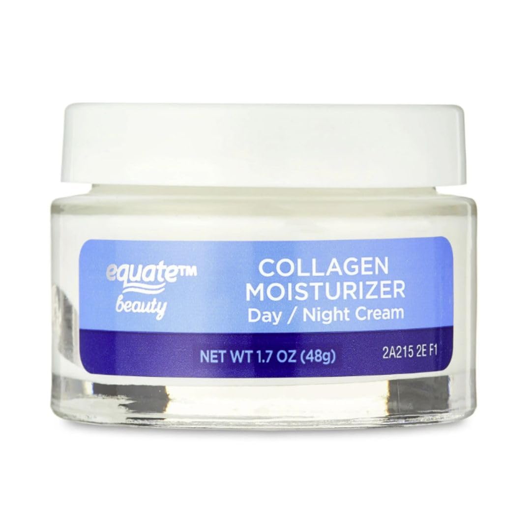 Equate Collagen Day & Night Moisturizer for Face Care to Smooth & Soften Skin, 1.7 oz (3 Pack)
