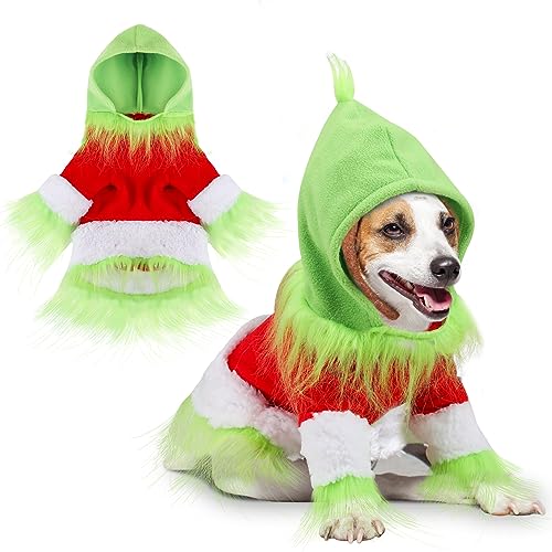 Abbylike Dog & Cat Christmas Outfit - Green Hoodie Shirt
