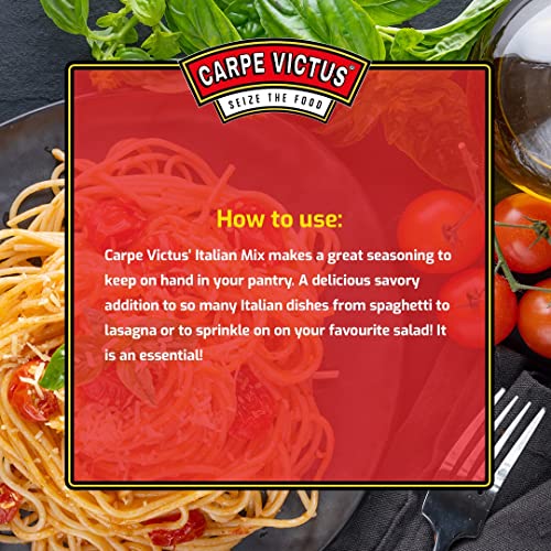 Image of Carpe Victus No Onion No Garlic Jain Italian Mix Seasoning for Italian Cuisine, Whole Herbs for Seasonings and Cooking, Mix for Toppings, Fine Quality Spice Mix for Pasta & Pizza, 80 grams