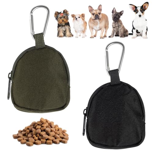 Tweruna 2 PCS Dog Treat Pouch, Waterproof Dog Treat Pouches for Pet Training, Zipper Closure Reusable Dog Training Treat Pouch, Portable Reward Puppy Treat Bag for Traveling or Outdoor