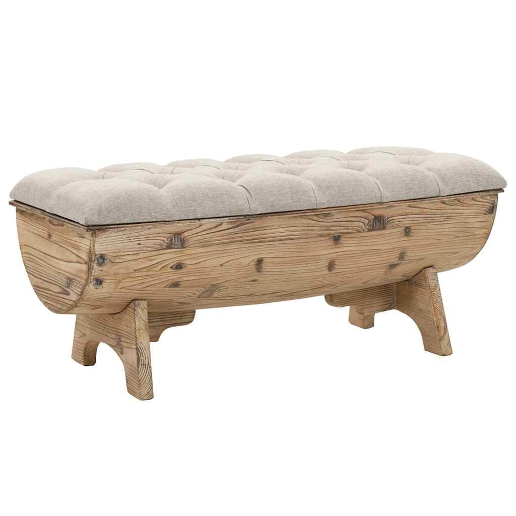 vidaXL BancoAlmacenamiento 103x51x44 cm Tela Asiento Armario Madera Maciza
