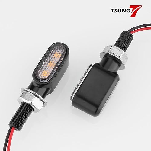 Vista 47 de TSUNG Mini luces intermitentes LED para motocicleta, micro intermitentes para delantero/trasero, universal, pequeño indicador para Cafe Racer Bobber