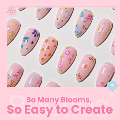 Image of Beetles Nail Art Stickers 30 Sheets 3D Flower Nail Stickers Color Heart Nails Design Supplies DIY Decals Decoration Nails Art for Women Girls