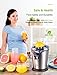 Aicok Electric Orange Juicer Squeezer, Citrus Juicer Electric with Two Interchangeable Cones Suitable for All Size of Citrus Fruits, 100W Ultra Quiet Motor, BPA Free, Brushed Stainless Steel