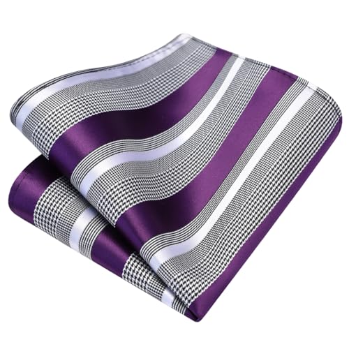 Image of GUSLESON Men's 5-pc Striped Tie Gift Set - Jacquard Necktie, Pocket Square, Cufflinks, Lapel Pin, Tie Clip - Wedding Formal Gifts