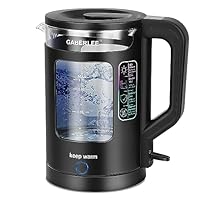 Electric Kettle, 1.7L, 3000W Fast Boil Quiet Glass Kettle with Keep Warm Function, Blue LED, Auto Shut-Off and Boil-Dry Protection, Mesh Filter, BPA-Free, Black