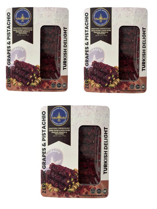 Zeresk Handmade Turkish Delight with Grapes and Pistachio, Natural Gourmet Candy Gift, No Additives, 125g (3)