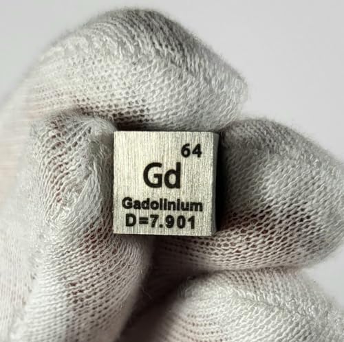 Image of 0.39 inch 10mm Gadolinium Metal Cube Gd up to 99.9% Pure Periodic Table Element Engraved Density Collection Science Education Display Block Cube + Acrylic Case Box - 1PC
