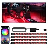 Zdovivot LED Lights Interior for Car Stocking Stuffers for Teen Girls Boys, Car Decor for Women Men, APP Control with USB Port Music Sync Color Change Lights for Jeep Truck Halloween Decor