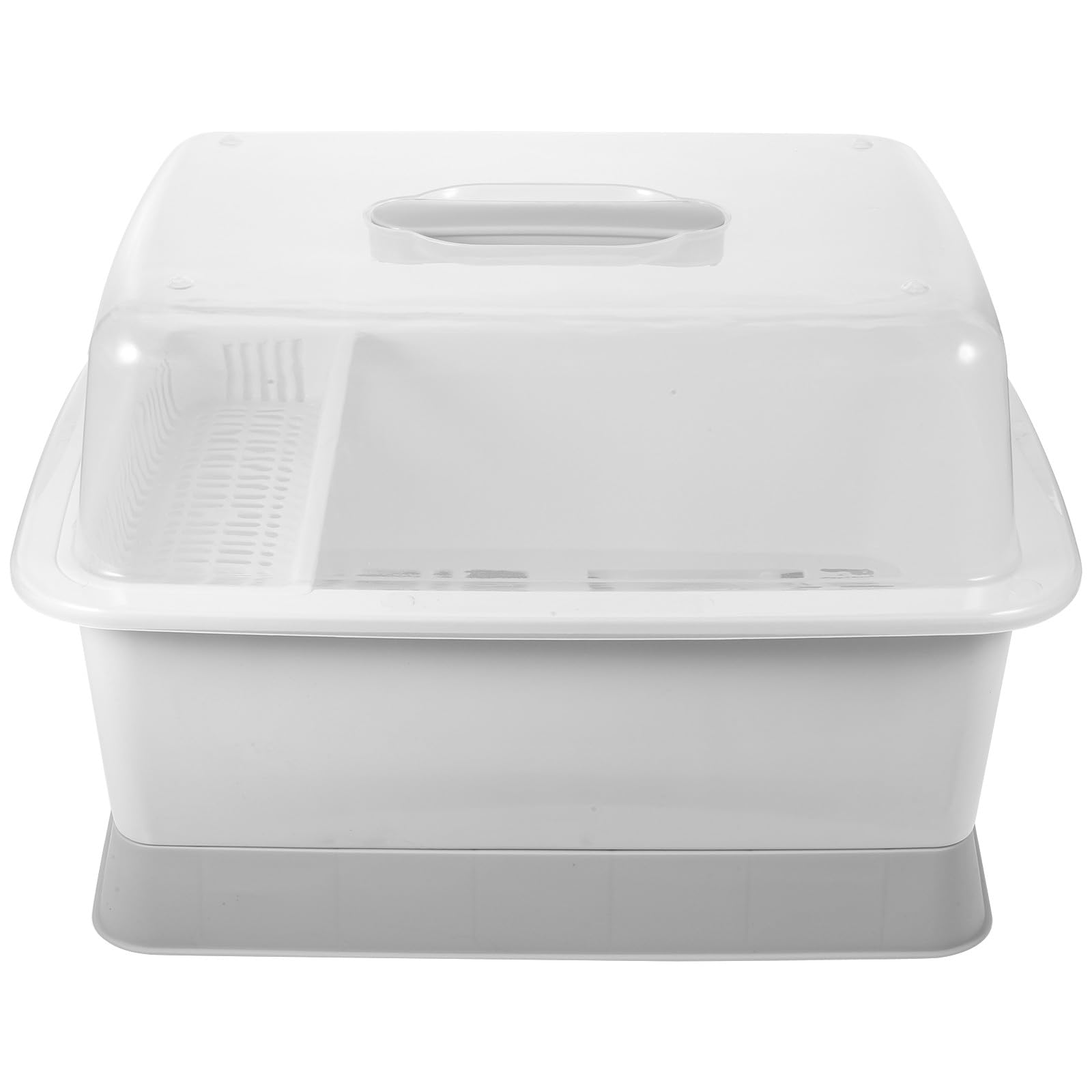TVANTRUXIS ABS Dish Rack With Lid And Cutlery Storage