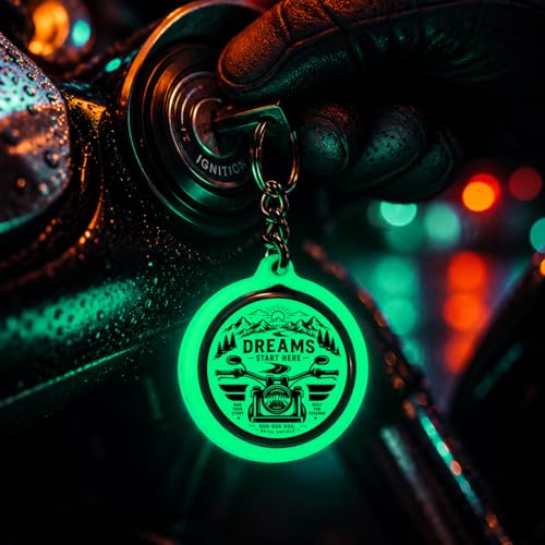 Image of Mi Glow Store Glow in Dark Keychain for Bike Men | Gift for Man | Bike Accessories | Charges in Light Glows in Dark | Key chain for Bike
