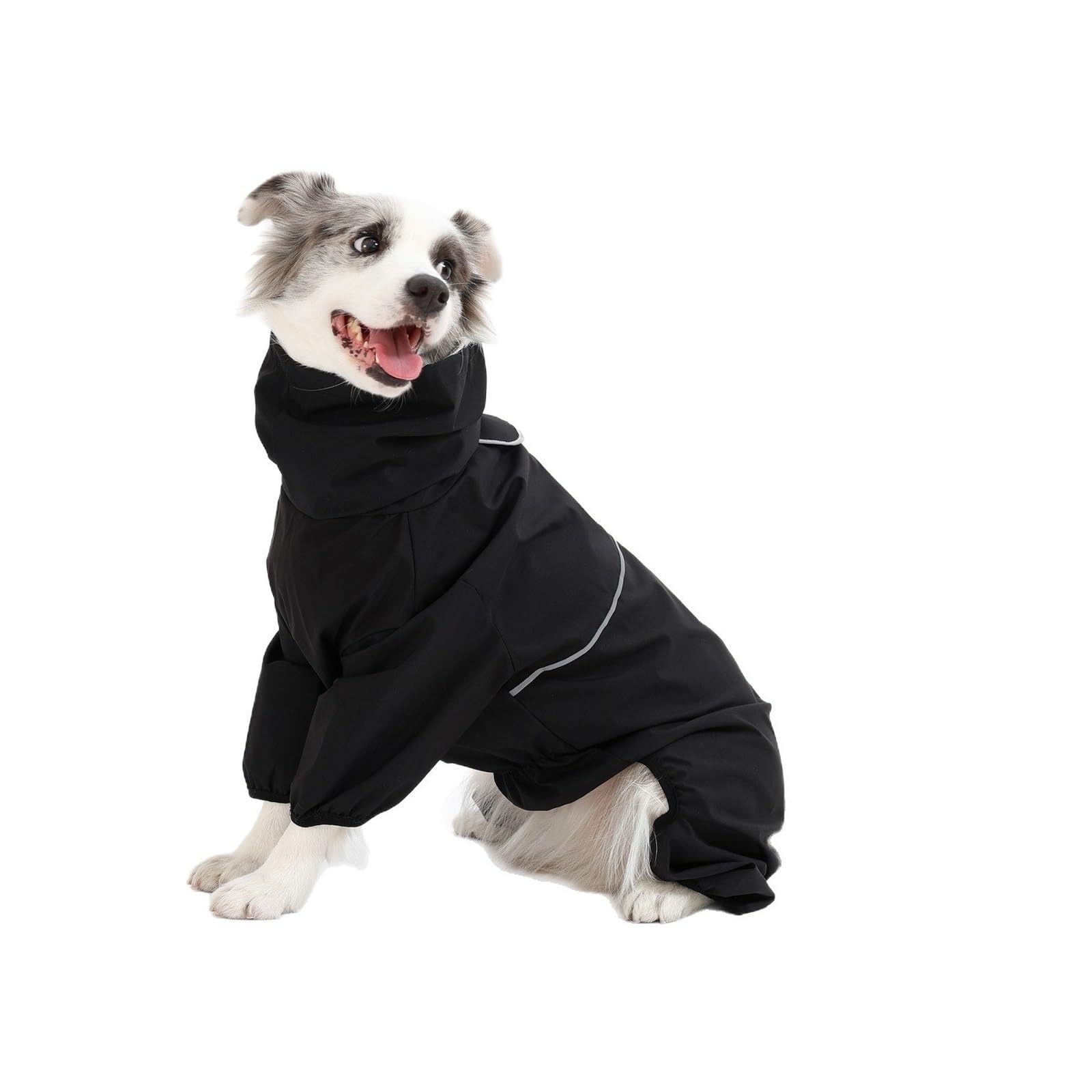 Wodoodporny i wiatroszczelny kombinezon dla średnich i dużych psów - idealny do Border Collie, Labrador, Shiba Inu(Black Wodoodporna kurtka, 7XL)