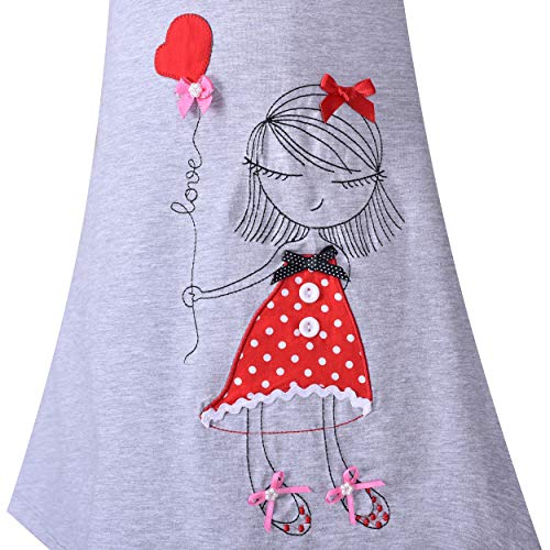 Image of Sunny Fashion Girls Outfit Set 2 Piece Cotton Heart Casual Dresss Top Pants