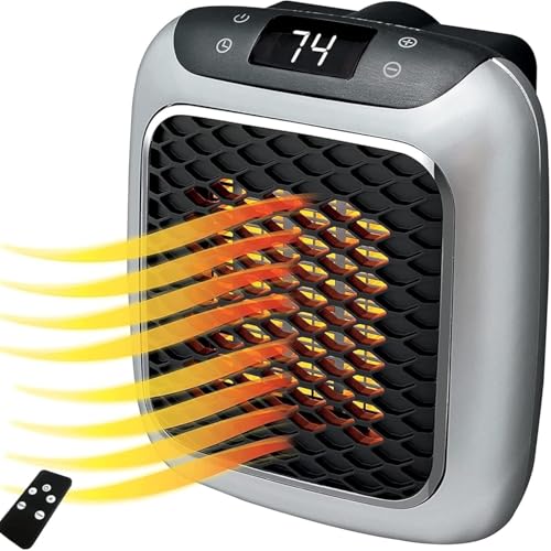 Image of 800W Wall-Mounted Electric Convector Heater - Silent Infrared Room Heater, Energy-Saving Fan Stove for Bathroom, Bedroom (Black)