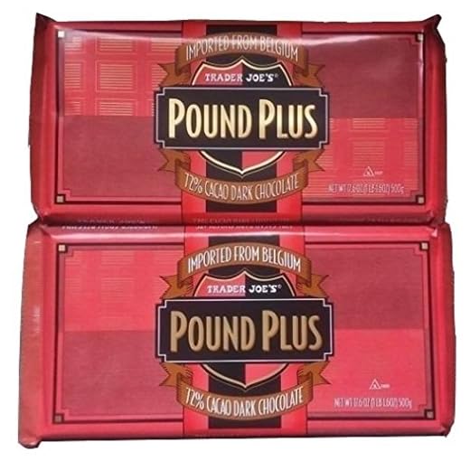 Trader Joes 72% CACAO Dark Chocolate HUGE POUND PLUS Candy Bars 2 PACK NO ARTIFICIAL FLAVORS NO PRESERVATIVES