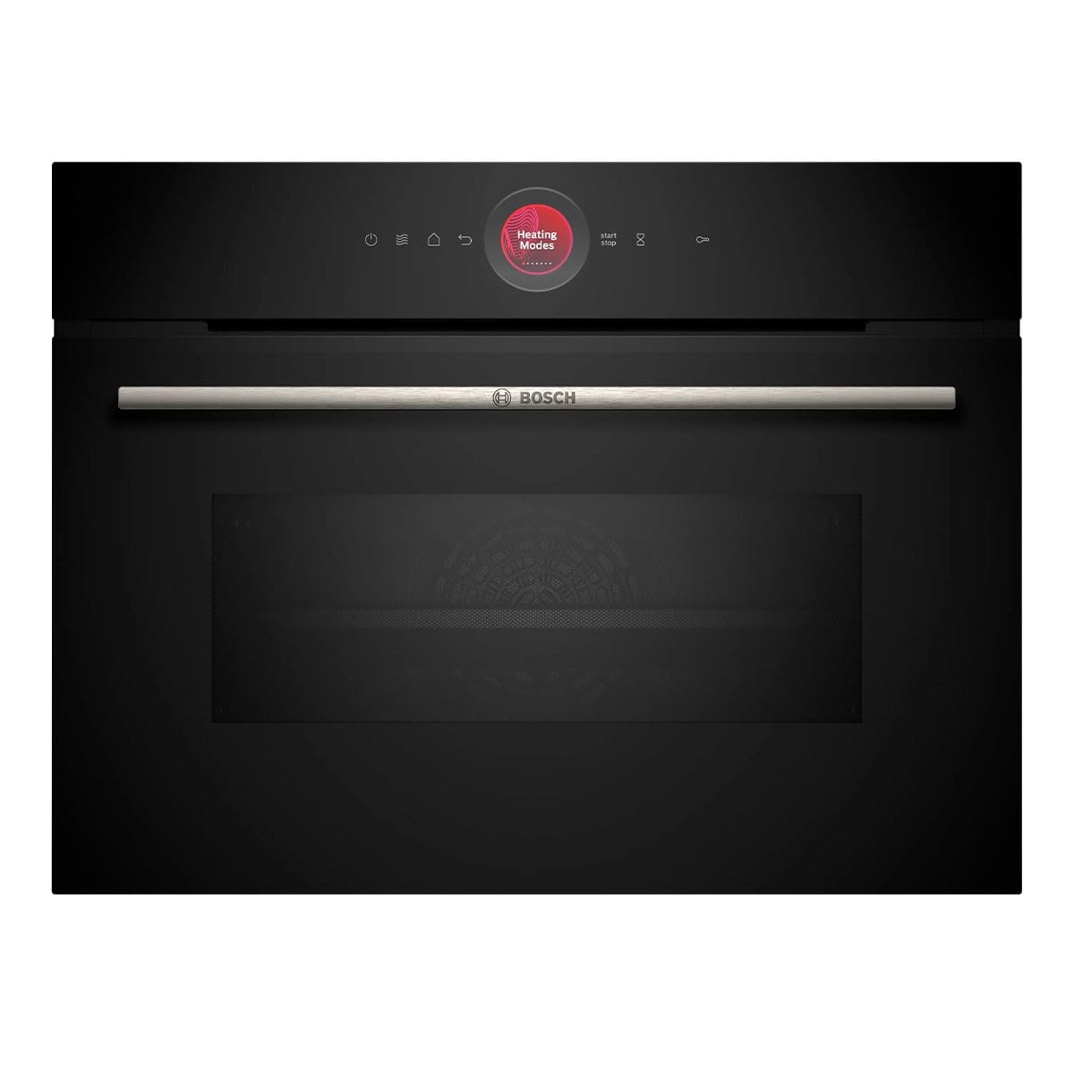Bosch CBG7341B1 - Forno compatto da incasso, serie 8, 60 x 45 cm, prodotto in Germania, nero, antimacchia e autopulente, Air Fry, programmi automatici, touch screen colorato con anello di comando