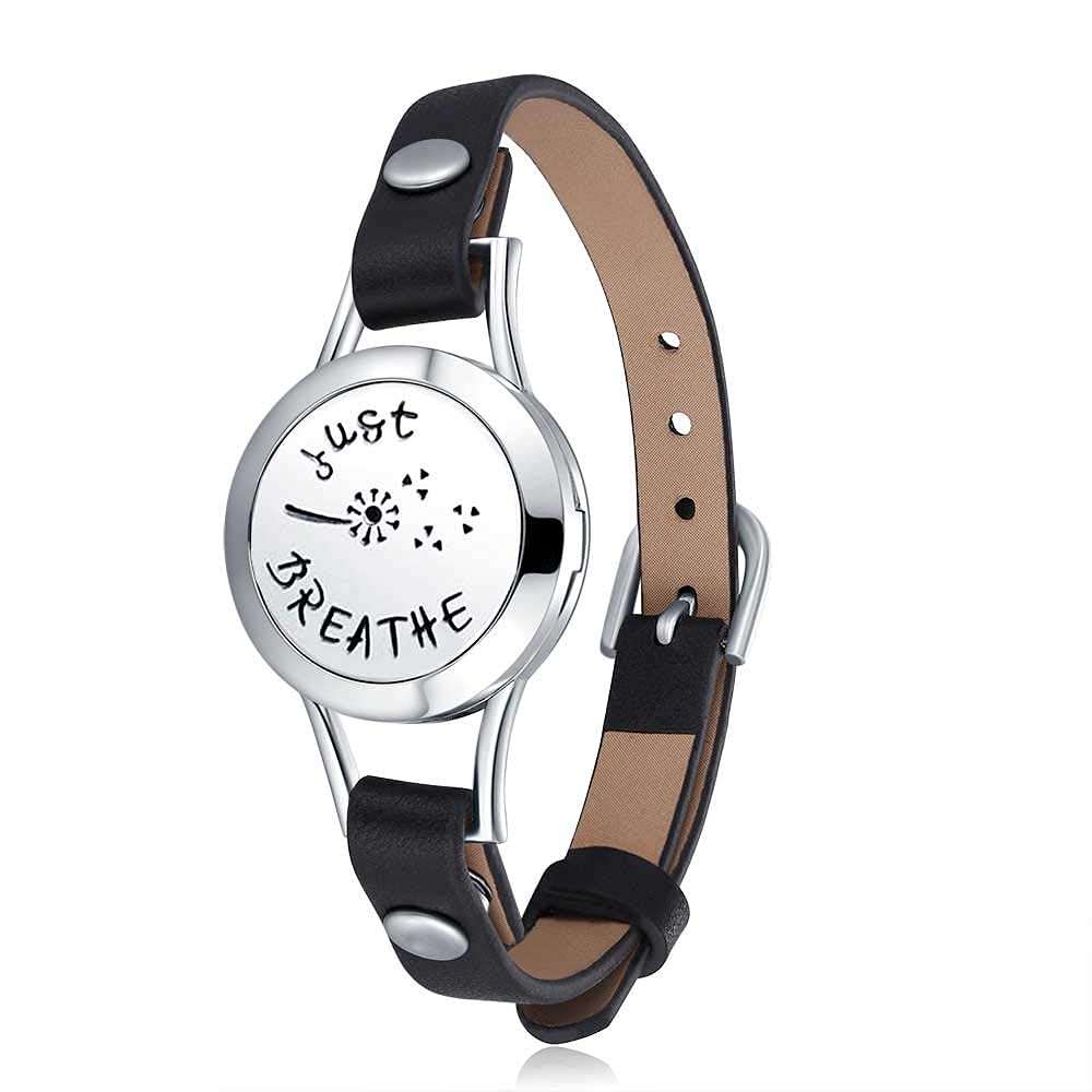 Mesinya Custom Jewelry Stainless Steel Aromatherapy Essential Oils Diffuser Locket Breathe Bracelet