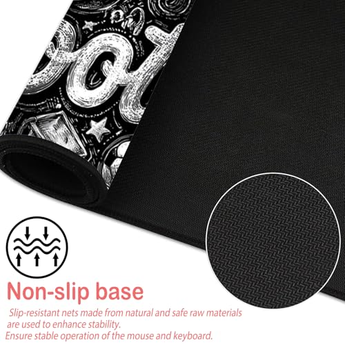 Image of Nuxovilar Professional Large Mouse Pad & Computer Game Mouse Mat (35.4x15.7IN, Football Graffiti Art) (90 * 40cm Football Graffiti)
