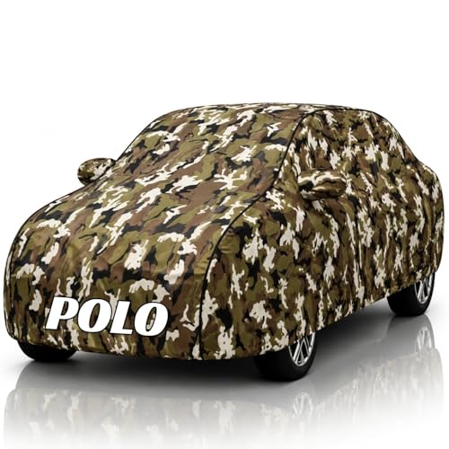 Image of Safe-Cars New Jungle 100% Waterproof Polo Car Cover | Polyester Car Body Cover for Rain & Sun | UV Protection, Dustproof, Scratch Resistant, Windproof, Heat Resistant, Custom Fit