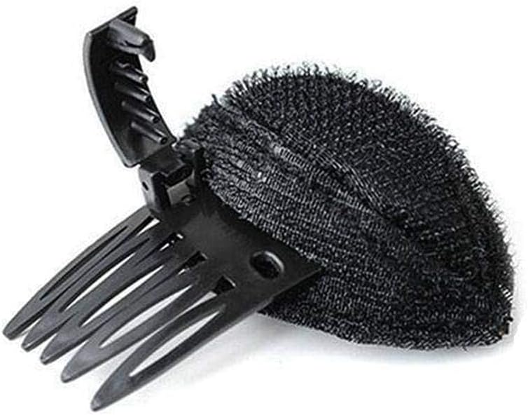 Black Puff Hair Cushion Volume Clips, Fluffy Hair Pad, Sponge Clip Bun Comb and Bump It Up Hair Base Set for Women and Girls - DIY Hairstyling Clips Tools, Barrettes