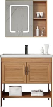 Sink Washing Hand Basin Bathroom Sink Modern Bathroom Sink Bathroom Vanity Sink Tops Bathroom Sink Cabinet Washbasin with Cabinet and Make-up Mirror, Toilet Bathroom Laundry Room Outdoor Garden Colo