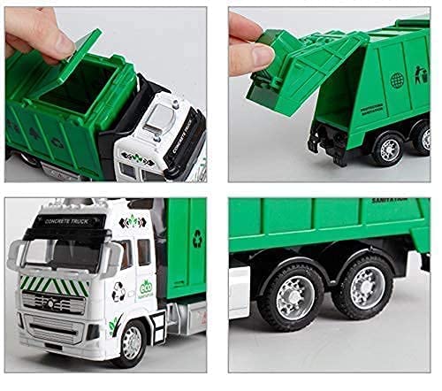 Image of Diecast Sanitation Truck- Friction Powered Truck with Top Open Dumper Pull Back Vehicles Toy Trucks for Kids ?Colors as Per Stock? (Sanitation Garbage Truck)