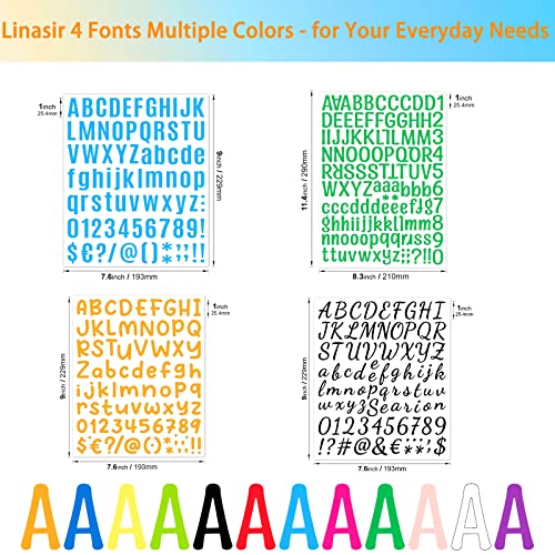 8 Sheets Letter Stickers, 1008 Alphabet Stickers,1 Inch Vinyl Self-Adhesive Sticker Letters, Black Alphabets Abc Stickers, For Diy Mailbox House Numbers, Scrapbooking Embellishments & Decorations #TOP1