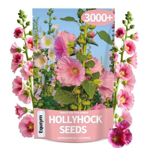 Hollyhock Seeds 3000+ Bulk Pack - Mixed-Color Perennial...