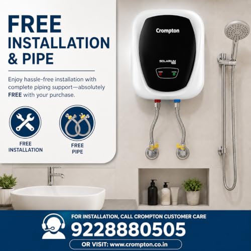 Image of Crompton Solarium DLX 15L Storage Water Heater | 2000W Heating | Glass Lined Tank | Smart Shield Corrosion Protection | 3-Level Safety | White
