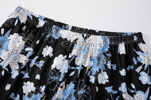 Vozanet Women's Pajama Sets Short Sleeve with Long Pant Soft Sleepwear Printed pj Loungewear With TWO Pockets Size 1X to 5X4
