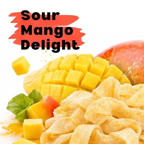 Sour Belts Candy - Mango Candy Sour Strips - 1.3 Lb Sour Candy Bulk - Super Sour Tape Candy - Sour Strips Candy - Peanut Free - Great as Movie Theater Candies for Kids - image 2