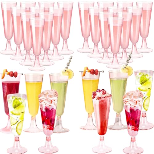 30 x Champagne Flutes, Champagne Cup, 150 ml Shiny Gold Champagne Tumbler, Reusable, Cocktail Glass, Champagne, Suitable for Birthdays, Weddings, Garden Parties (Pink) 30 x Champagne Flutes, Champagne Cup, 150 ml Shiny Gold Champagne Tumbler, Reusable, Cocktail Glass, Champagne, Suitable for Birthdays, Weddings, Garden Parties (Pink)