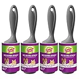 Scotch-Brite Pet Extra Sticky Lint Rollers, 4 Rollers, 48 Sheets Per Roller, 192 Sheets Total