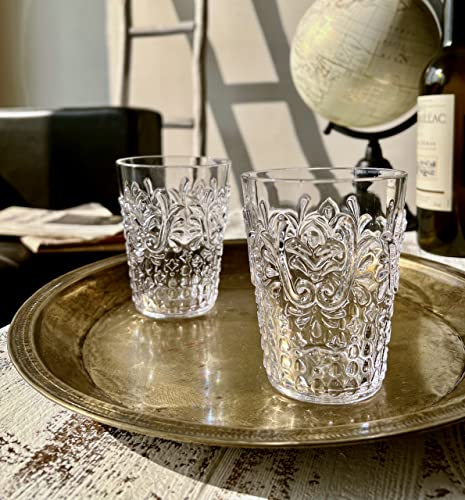 Klifa- Blois- 15.2 & 20.5 Ounce, Set Of 8, Acrylic Tumbler & Highball Drinking Glasses Cups, Bpa-Free, Stackable Plastic Drinkware, Dishwasher Safe, Clear #TOP2
