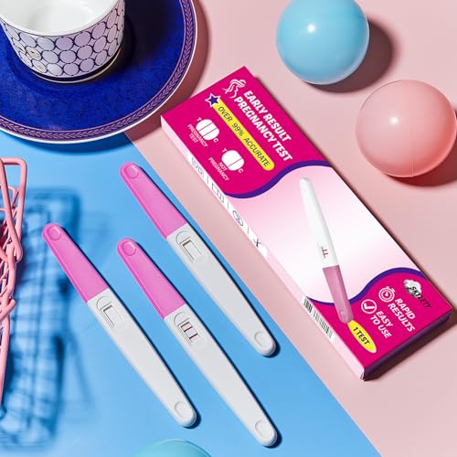 Image of Skylety 3 Pack Fake Pregnancy Test Prank Kit - April Fools' Day Realistic Positive Result Joke Sticks Prank Fake Early Result Pregnancy Test for Hilarious Gags and Practical Jokes(Pink)
