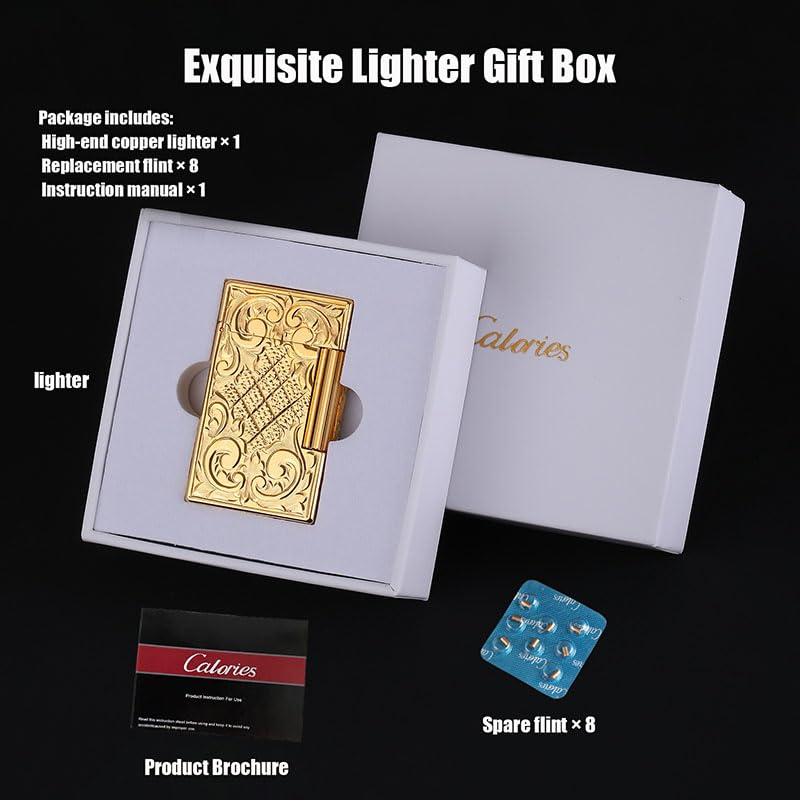 Encendedor clásico de latón dorado con llama suave recargable miniatura 3