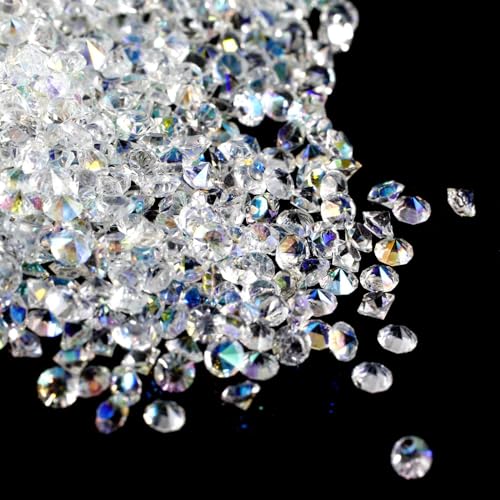 Wekuw 4000 Pezzi Cristalli Decorativi 3MM Diamante Pietra Cristallo Decorativa Gemme Acriliche di Diamante Diamantini Decorativi Adatti per la Decorazione Della Tavola, Il Riempitivo per Vasi di Nozze