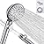 WHZeffect Handheld Shower Heads with ON/OFF Switch,Extra Long 79-inch Hose 8 Spray Settings High Pressure Detachable Showerhead,Built-in Power Sprayer to Clean Pets, Adjustable Angle Bracket,Silver